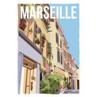 AF235 - Lot de 5 Affiches Marseille Le Panier - 20x30cm